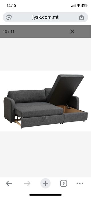 Sofá cama chaise longue gris