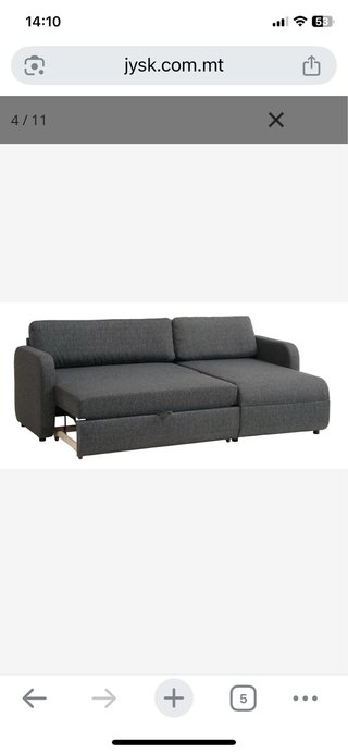 Sofá cama chaise longue gris