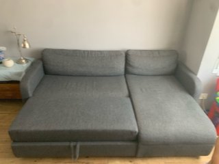 Sofá cama chaise longue gris