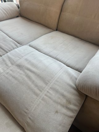 Sofá relax 2 plazas tela beige