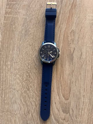 Reloj Fossil Grant Cronógrafo Azul Piel
