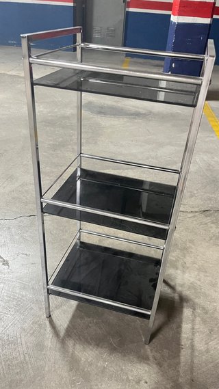 Estantería de cristal y acero
