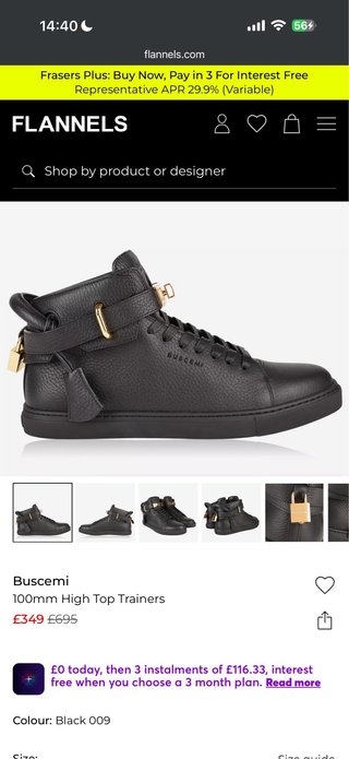 Buscemi Piel Negra T.41 Detalle Dorado (8)