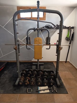 Multiestación Gimnasio BM-900 + 176kg Mancuernas
