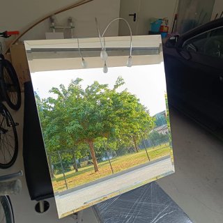 Specchio con faretti 70x80 cm