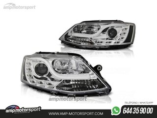 FAROS DELANTEROS LUZ DIURNA LED REAL + TUBE LIGHT PARA VOLKSWAGEN JETTA