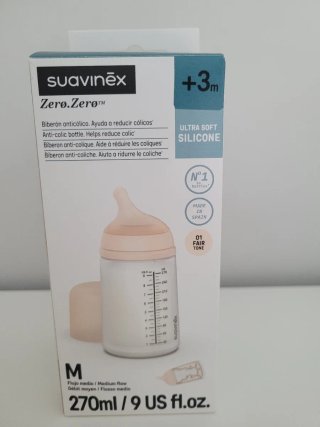 Biberón Suavinex Zero Zero anticólico 270ml