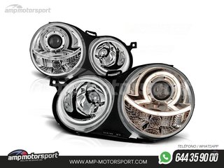 FAROS DELANTEROS OJOS DE ANGEL PARA VOLKSWAGEN POLO 9N