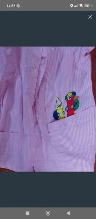 Bata escolar rosa 3 años
