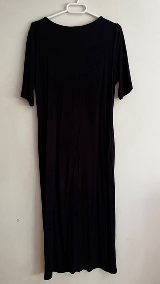 Vestido negro largo botones