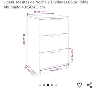 2 Mesitas de Noche  Roble Ahumado