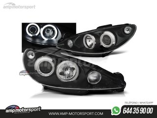 FAROS DELANTEROS OJOS DE ANGEL PARA PEUGEOT 206
