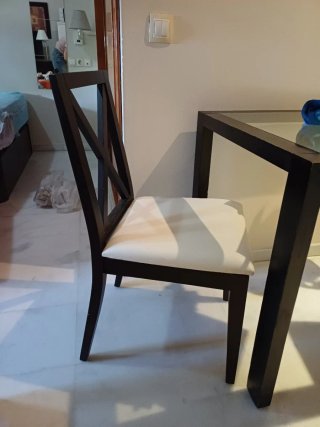 Conjunto 2 Sillas Madera y Tela
