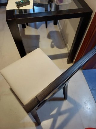 Conjunto 2 Sillas Madera y Tela