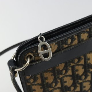 Christian Dior Trotter Canvas Shoulder Bag Navy