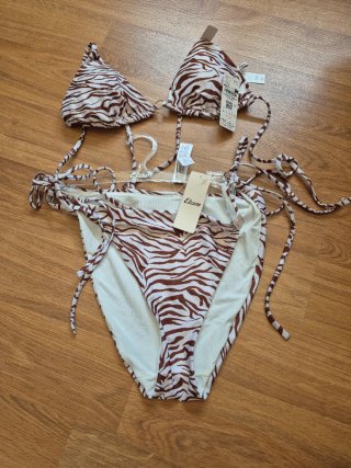 Bikini Etam estampado marrón cebra