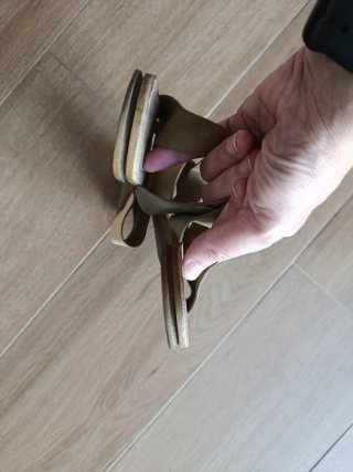 Sandalias Marypaz Talla 39 Beige y Dorado