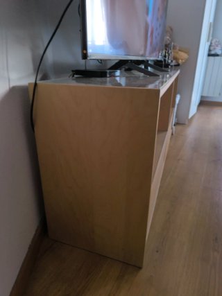 Mueble TV cristal y madera
