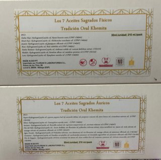Los 7 aceites Sagrados Físicos y 7 Áuricos