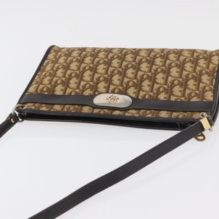 Christian Dior Trotter Canvas Shoulder Bag Brown