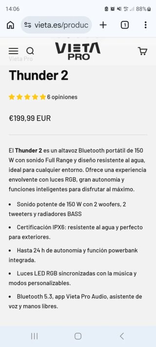 Altavoz Portátil Vieta Thunder 2