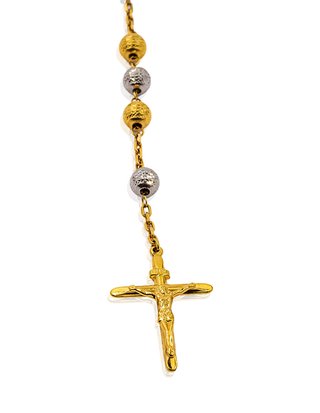 Rosario bolas oro bicolor 18k - noref.