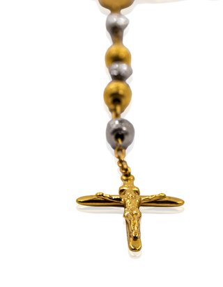 Rosario bolas oro bicolor 18k - noref.