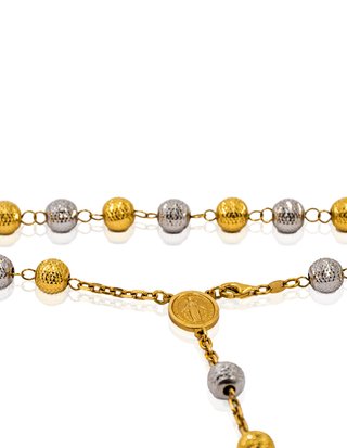Rosario bolas oro bicolor 18k - noref.