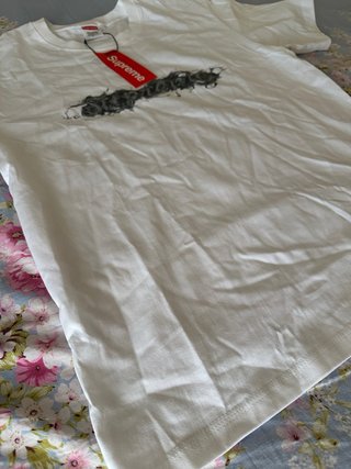 Camiseta Supreme Blanca Liquid Smoke Talla S