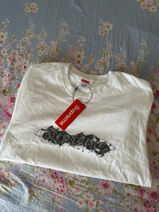 Camiseta Supreme Blanca Liquid Smoke Talla S