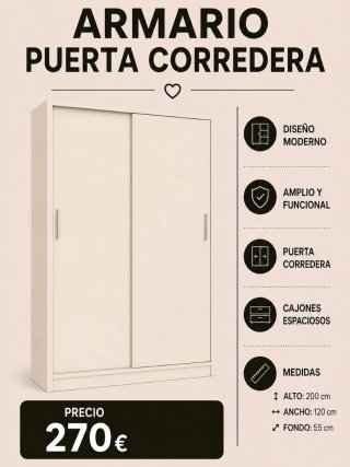 Armario 2 Puertas Blanco
