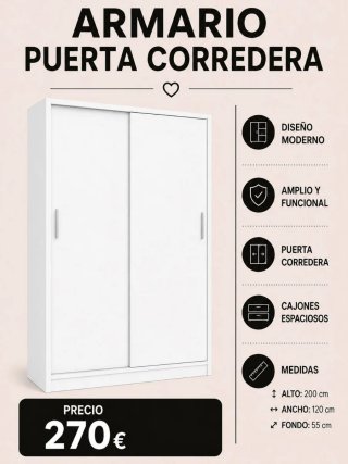 Armario 2 Puertas Blanco