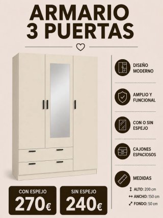 Armario 2 Puertas Blanco