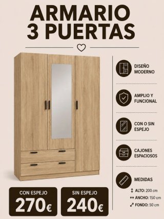 Armario 2 Puertas Blanco
