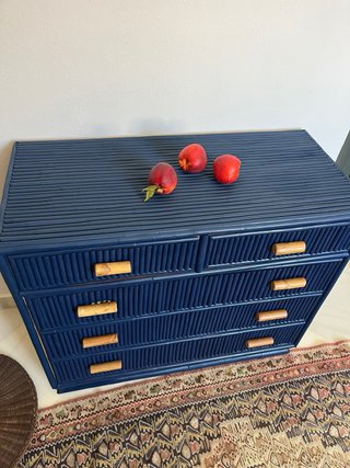 Cómoda de bambú azul