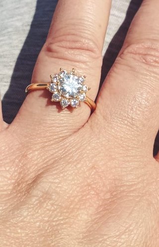 Anillo Diamantes y Oro 14k