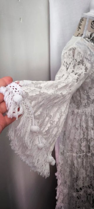 Vestido blanco encaje floral 100% algodón