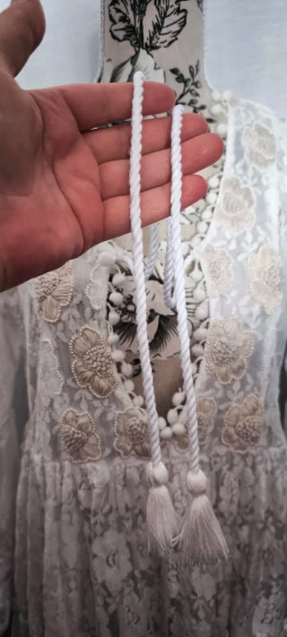 Vestido blanco encaje floral 100% algodón