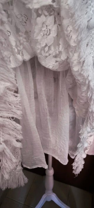 Vestido blanco encaje floral 100% algodón