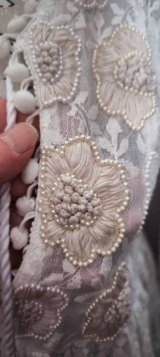 Vestido blanco encaje floral 100% algodón