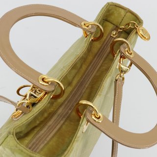 Christian Dior Canage Hand Bag Nylon 2way Green