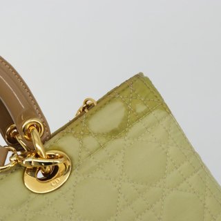 Christian Dior Canage Hand Bag Nylon 2way Green