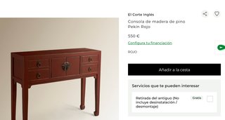 Mesa consola estilo chino madera