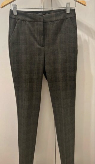 Pantalón Zara Ralla Tiro Alto Tobillero