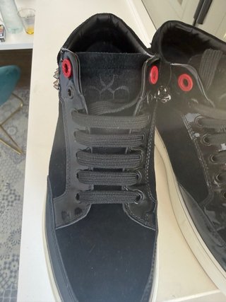 Royaums Piel Ante Cuero Talla 41 Negro Plata (8)