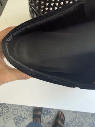Royaums Piel Ante Cuero Talla 41 Negro Plata (8)