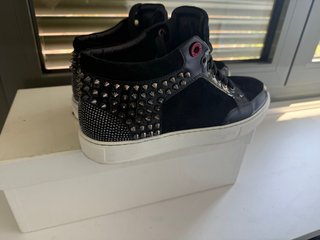 Royaums Piel Ante Cuero Talla 41 Negro Plata (8)