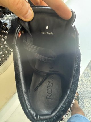 Royaums Piel Ante Cuero Talla 41 Negro Plata (8)