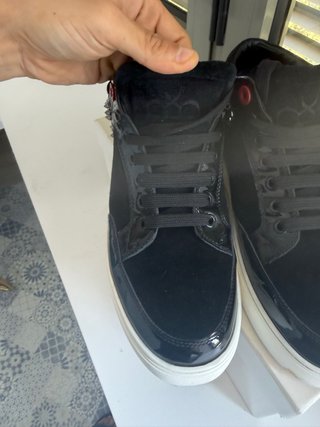 Royaums Piel Ante Cuero Talla 41 Negro Plata (8)