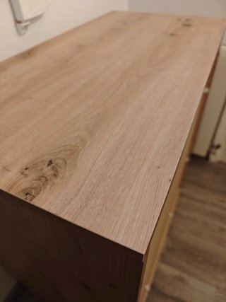 Cajonera moderna madera y blanco